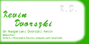 kevin dvorszki business card